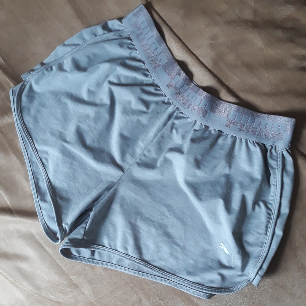 grey puma athletic shorts